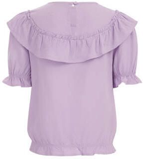 WE Fashion top lila Paars Meisjes Viscose Ronde hals Effen 110 116