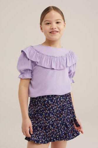 WE Fashion top lila Paars Meisjes Viscose Ronde hals Effen 110 116 - Foto 3