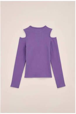 WE Fashion top paars Meisjes Katoen Ronde hals Effen 146 152 - Foto 3