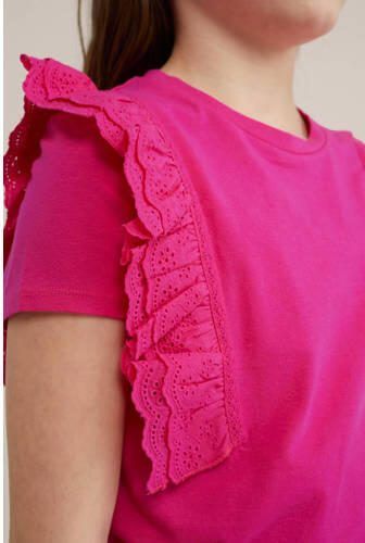 WE Fashion top roze Meisjes Katoen Ronde hals Effen 110 116 - Foto 2
