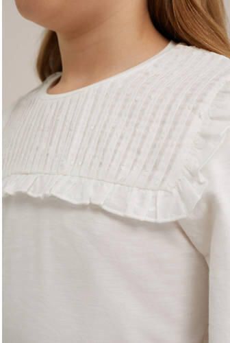 WE Fashion top wit Meisjes Katoen Ronde hals Effen 110 116 - Foto 2