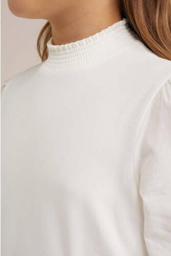 WE Fashion top wit paars lila Meisjes Katoen Ronde hals Effen 122 128 - Foto 2