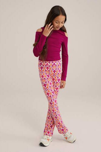 WE Fashion top zwart Rood Meisjes Katoen Ronde hals Effen 110 116 - Foto 3