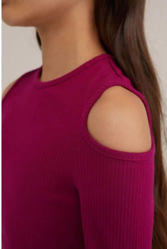 WE Fashion top zwart Rood Meisjes Katoen Ronde hals Effen 110 116 - Foto 2