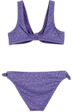WE Fashion triangel bikini paars Meisjes Polyester Hartjes - Foto 3