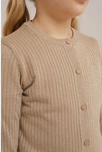 WE Fashion vest goudkleur Meisjes Katoen Ronde hals Effen 110 116 - Foto 2