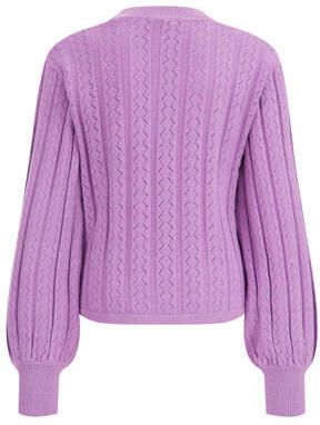 WE Fashion vest paars Meisjes Viscose Overslagkraag Effen 110 116