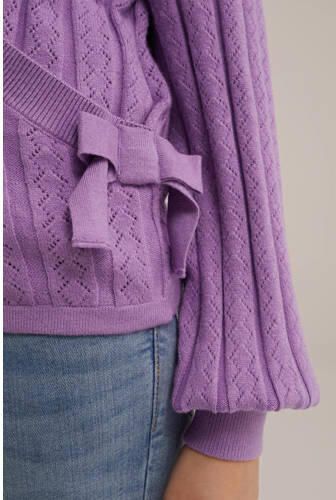 WE Fashion vest paars Meisjes Viscose Overslagkraag Effen 110 116 - Foto 2