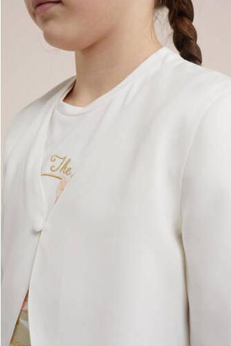 WE Fashion vest wit Meisjes Polyester V-hals Effen 110 116 - Foto 2