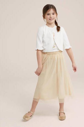 WE Fashion vest wit Meisjes Polyester V-hals Effen 110 116 - Foto 3