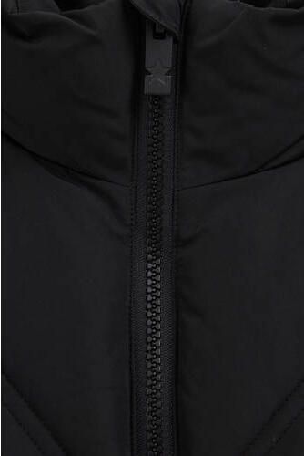 WE Fashion winterjas zwart Meisjes Polyester Opstaande kraag Effen - Foto 3