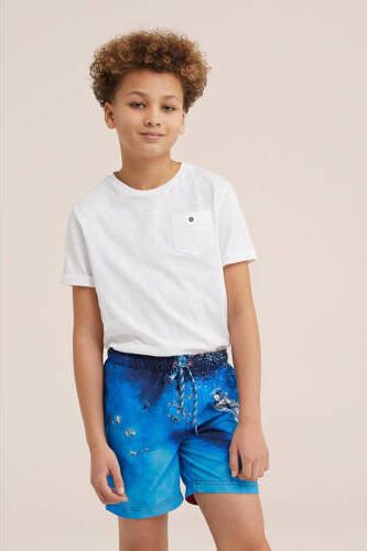 WE Fashion zwemshort blauw Jongens Polyester All over print 110 116 - Foto 2