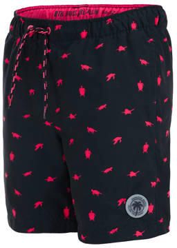 WE Fashion zwemshort donkerblauw roze Jongens Polyester All over print 122 128 - Foto 3