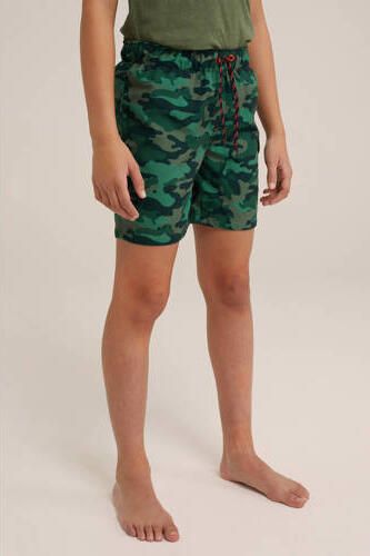 WE Fashion zwemshort groen Jongens Polyester Camouflage 110 116 - Foto 2