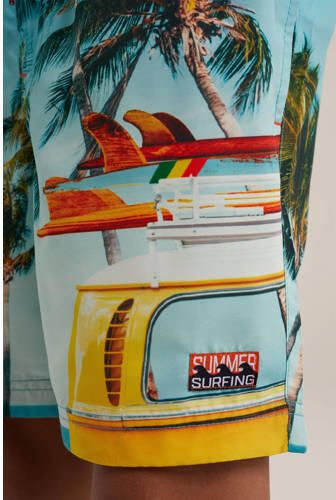 WE Fashion zwemshort lichtblauw multi Jongens Polyester All over print 110 116 - Foto 2