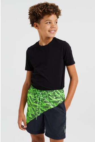WE Fashion zwemshort limegroen zwart Jongens Polyester Meerkleurig 122 128 - Foto 3