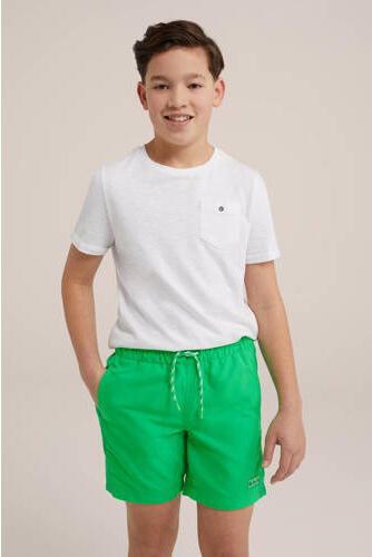 WE Fashion zwemshort Toni groen Jongens Polyester Effen 110 116 - Foto 3