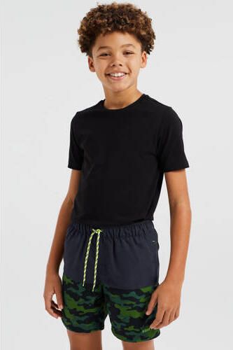 WE Fashion zwemshort zwart groen Jongens Polyester Camouflage 110 116 - Foto 3