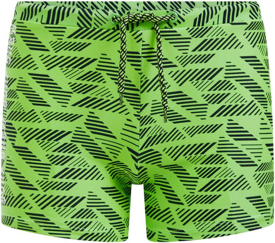 WE Fashion zwemboxer groen zwart Jongens Gerecycled polyamide All over print 110 116