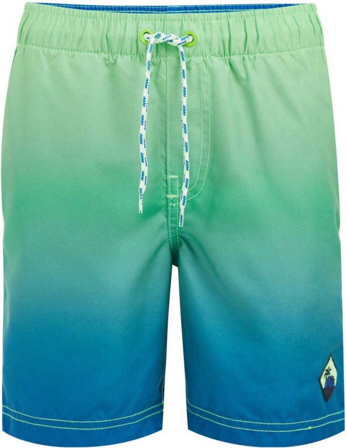 WE Fashion zwemshort groen blauw Jongens Gerecycled polyester Meerkleurig 170 176