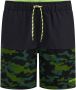 WE Fashion zwemshort zwart groen Jongens Polyester Camouflage 110 116 - Thumbnail 1