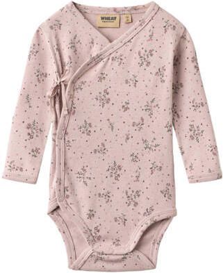 Wheat gebloemde romper lichtroze Meisjes Katoen V-hals All over print