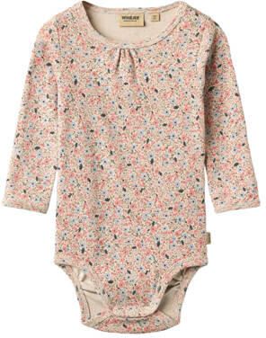 Wheat katoenen gebloemde romper roze beige lichtblauw Bloemen