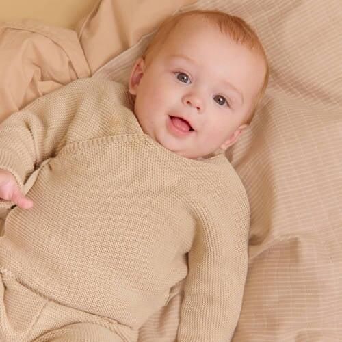 Wheat katoenen gebreid vest beige Effen - Foto 2