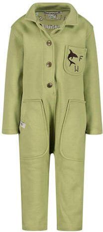 Wildfish jumpsuit van katoen olijfgroen Backprint 62 - Foto 3