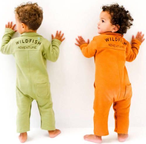 Wildfish jumpsuit van katoen olijfgroen Backprint 62 - Foto 2