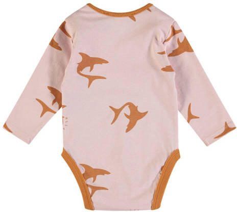 Wildfish romper met all over print lichtroze bruin Longsleeve Katoen Ronde hals 86 - Foto 2