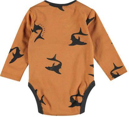 Wildfish romper met all over print oranjebruin zwart Longsleeve Katoen Ronde hals 86 - Foto 4