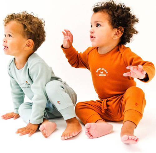 Wildfish romper met printopdruk oranjebruin Katoen Ronde hals 86 - Foto 2