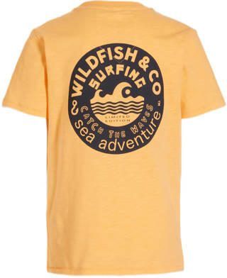Wildfish T-shirt Marick van biologisch katoen oranje Backprint 104 - Foto 2
