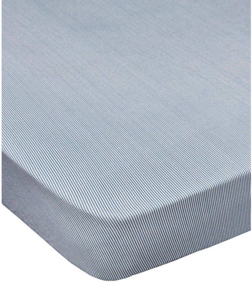 WildWood katoenen baby wieg hoeslaken French Summer Stripes 40x80cm Blauw - Foto 3