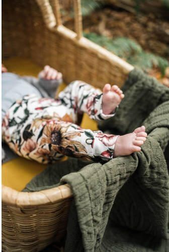 WildWood baby wiegdeken 75x100 cm Dark Forest Babydeken Groen Effen - Foto 3
