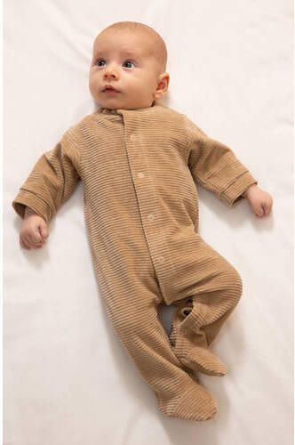 Witlof for kids boxpakje Urban Taupe velvet rib Bruin Fluweel Ronde hals