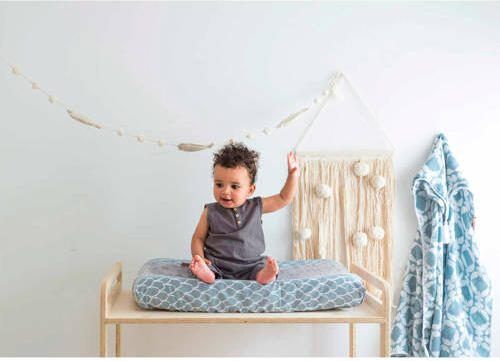 Witlof for kids Fly High aankleedkussenhoes dusty blue-white Blauw - Foto 2