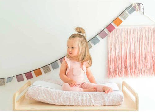 Witlof for kids Little Lof aankleedkussenhoes misty pink-white Roze
