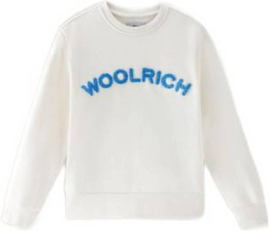 Woolrich sweater met logo beige Logo 176 | Sweater van