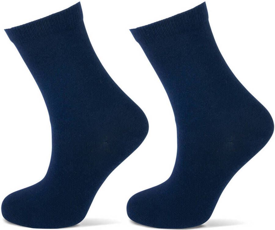 Yellow Moon sokken set van 2 donkerblauw Katoen Effen 19-22
