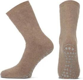 Yellow Moon Huissokken beige Katoen Effen maat 35-38