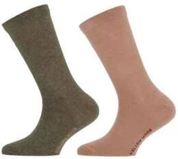Yellow Moon sokken groen beige Katoen Effen maat 23-26