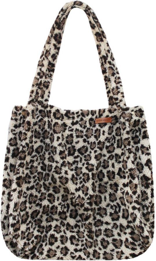 Your Wishes Mommy Tote Bag grote luiertas met teddy panterprint beige groen zwart