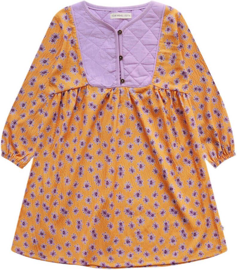 Your Wishes A-lijn jurk met all over print oranje Meisjes Polyester Ronde hals 146 152