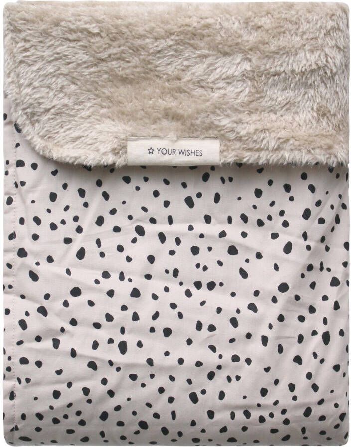 Your Wishes baby teddy ledikantdeken Cheetah 100x140 cm beige zwart Babydeken