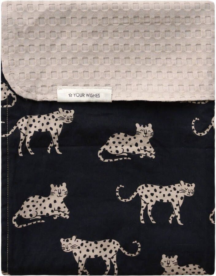 Your Wishes baby ledikantdeken Wild Cheetah 100x140 cm zwart beige Babydeken