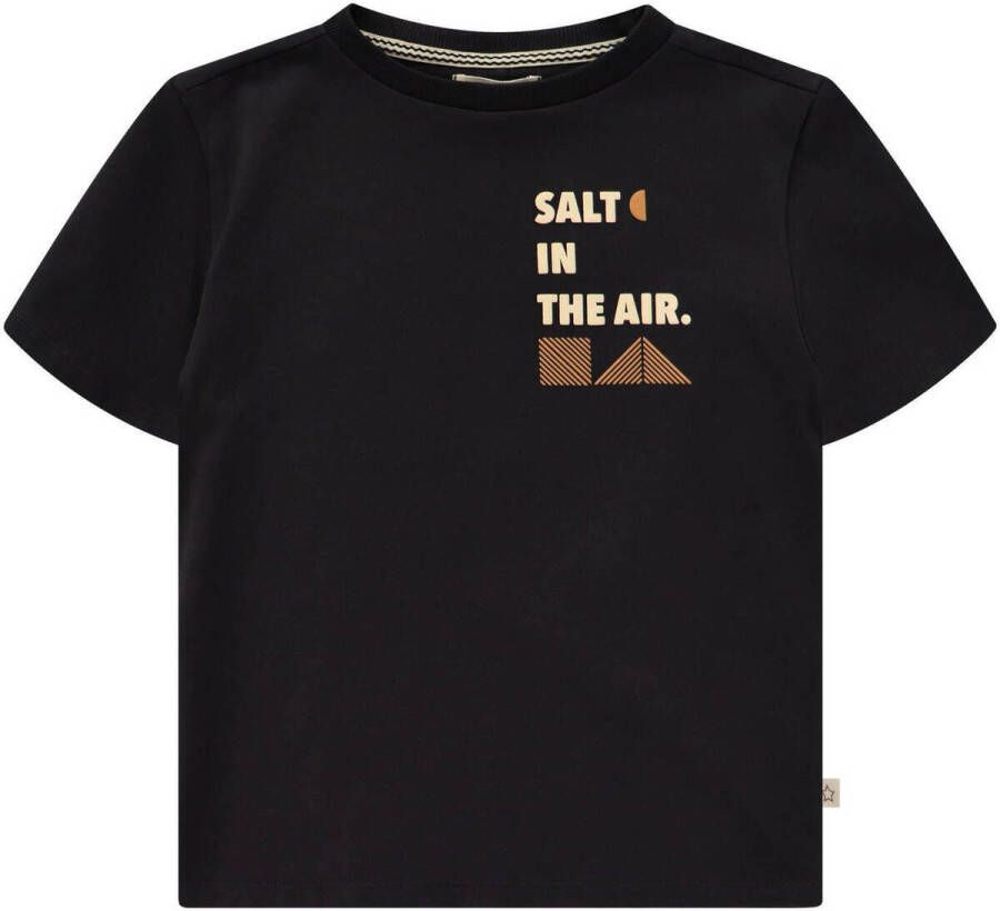 Your Wishes T-shirt Adriaan met tekst antraciet Grijs Jongens Katoen Ronde hals 146 152