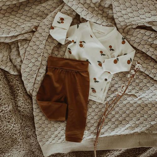 Your Wishes baby longsleeve Nash met all over print wit camel blauw Modal V-hals 50 - Foto 3