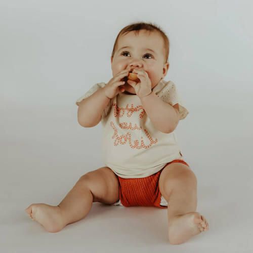Your Wishes baby T-shirt Penny met tekst offwhite Ecru Meisjes Stretchkatoen Ronde hals 62